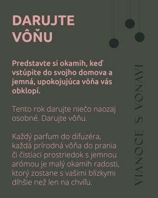 ✨ Tento rok darujte niečo, čo ostane v pamäti – darujte vôňu. S Vonavi premeníte svoj domov na miesto pokoja, radosti a...